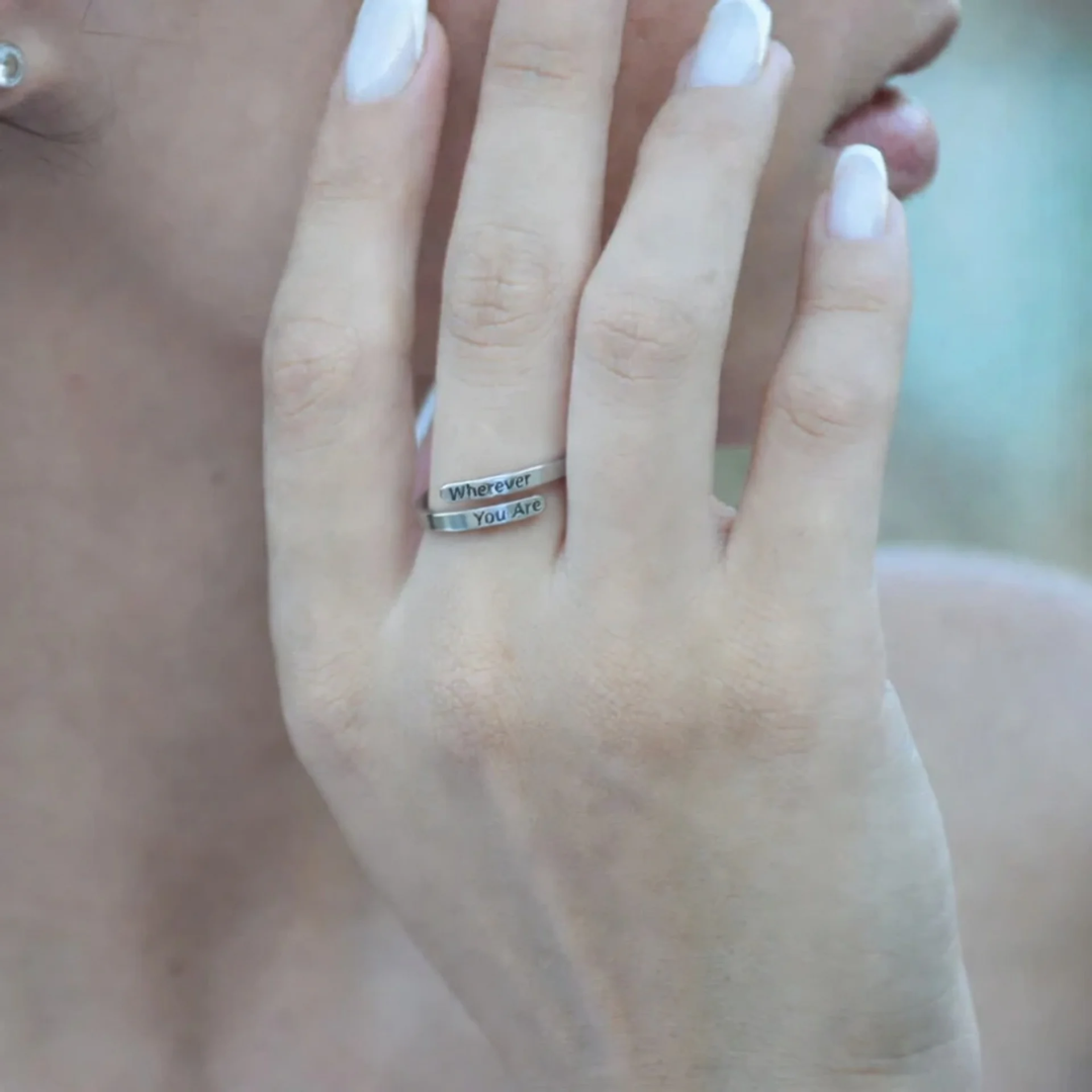 "Wherever You Are" Engraved Memorial Ring