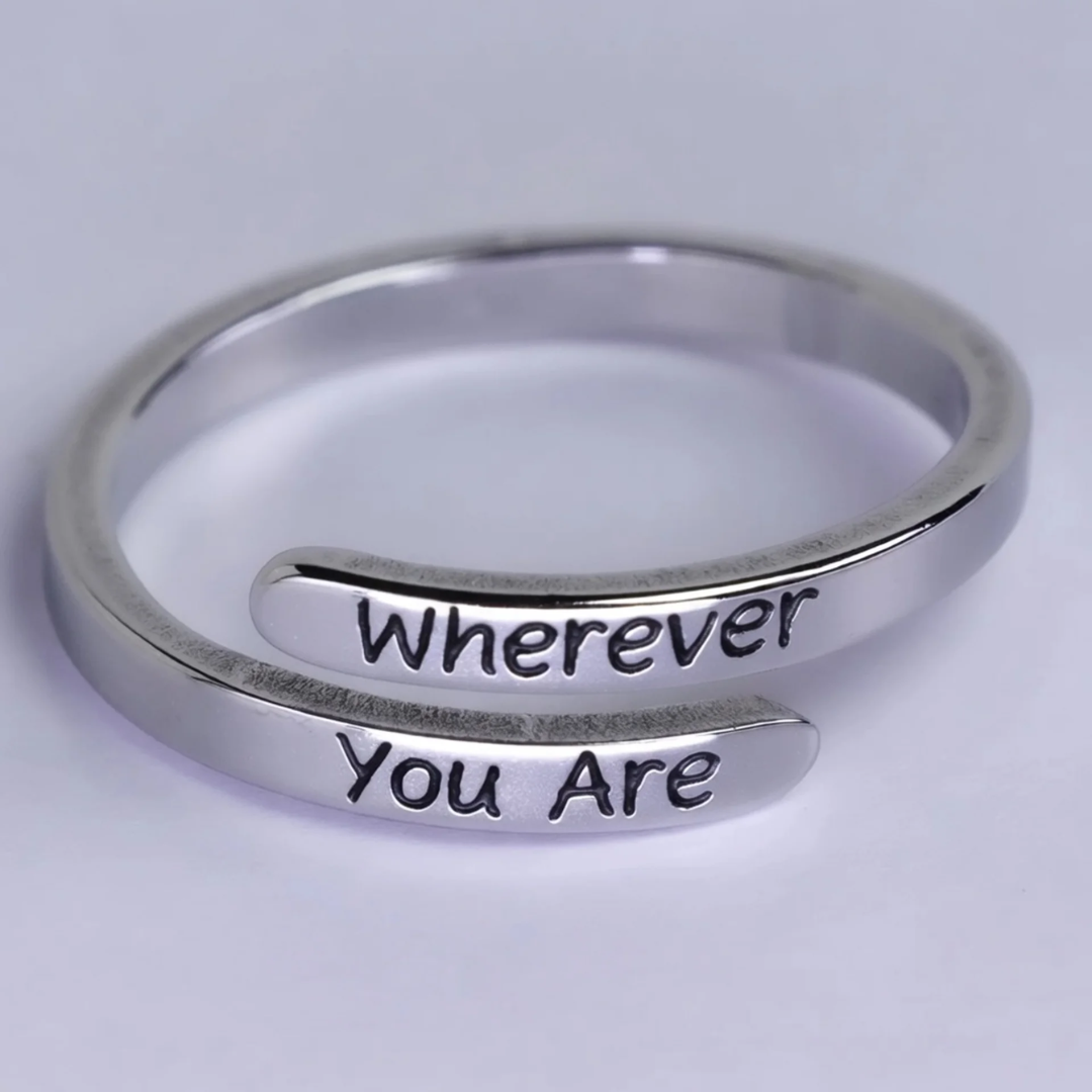 "Wherever You Are" Engraved Memorial Ring
