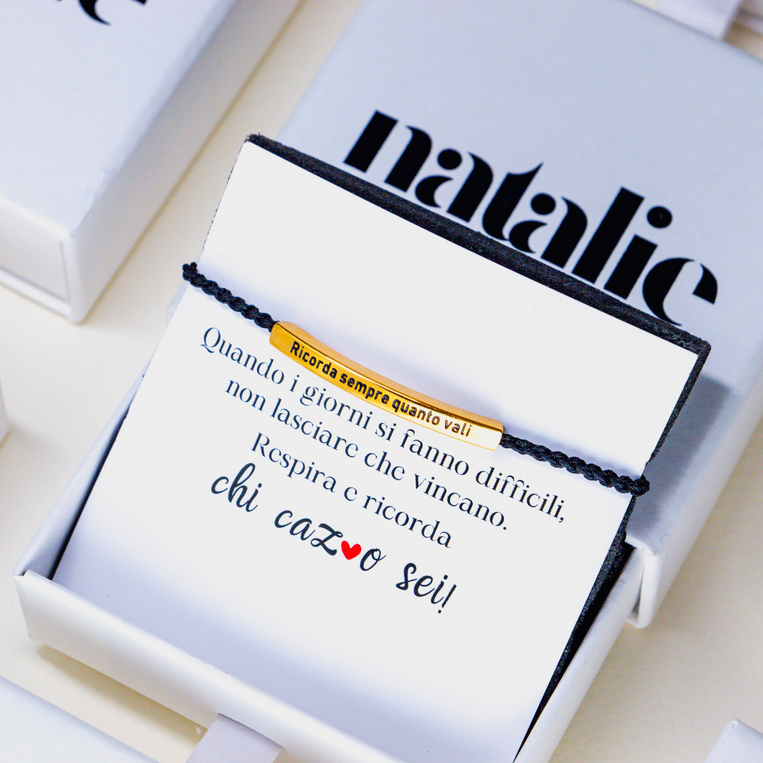 Ricorda sempre quanto vali - Bracciale motivazionale