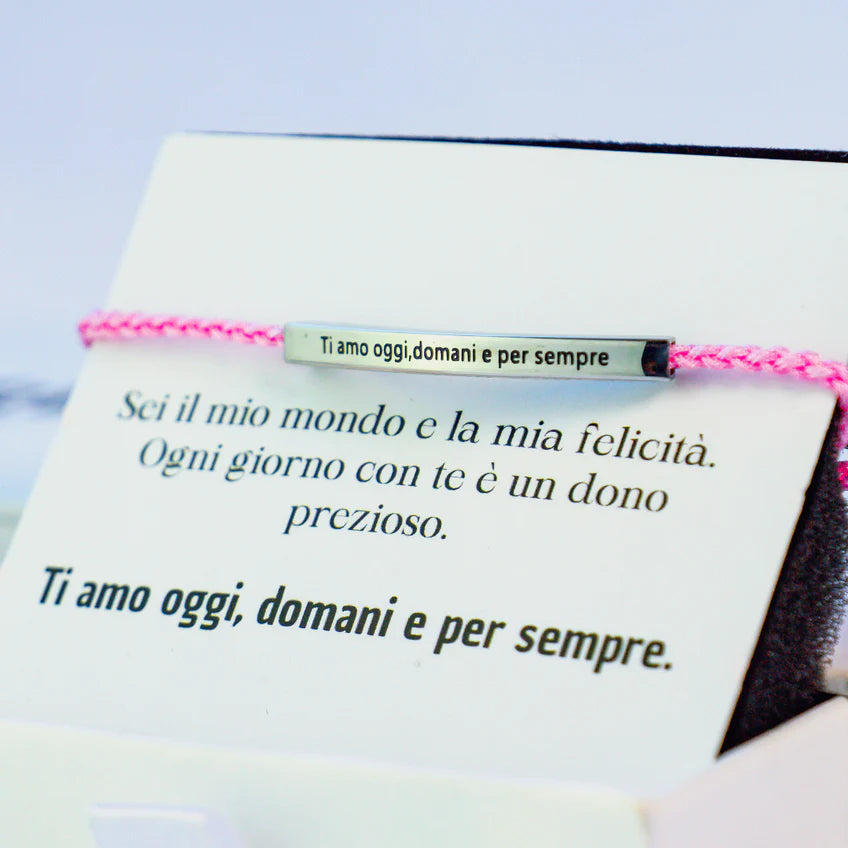 Bracelet with Engraving "I love you today, tomorrow and forever"