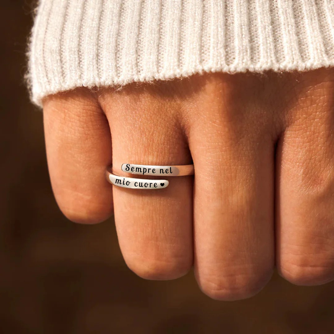 Anello regolabile "Sempre nel mio cuore"