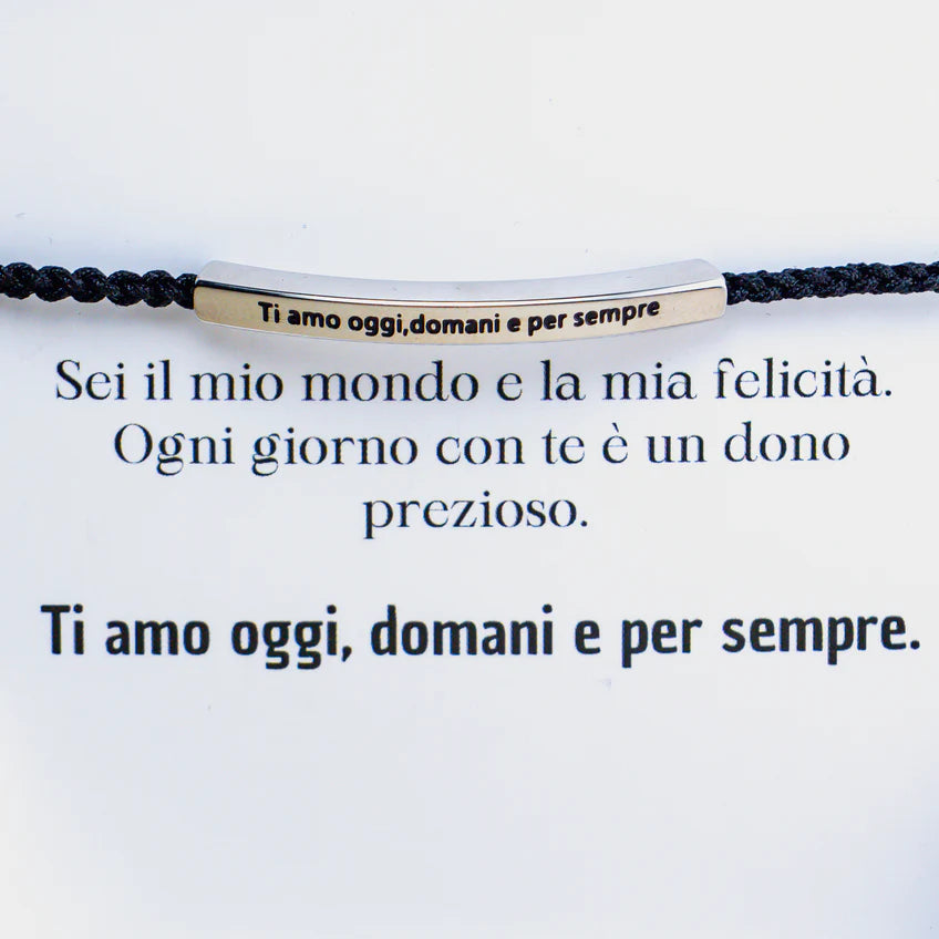 Bracelet with Engraving "I love you today, tomorrow and forever"