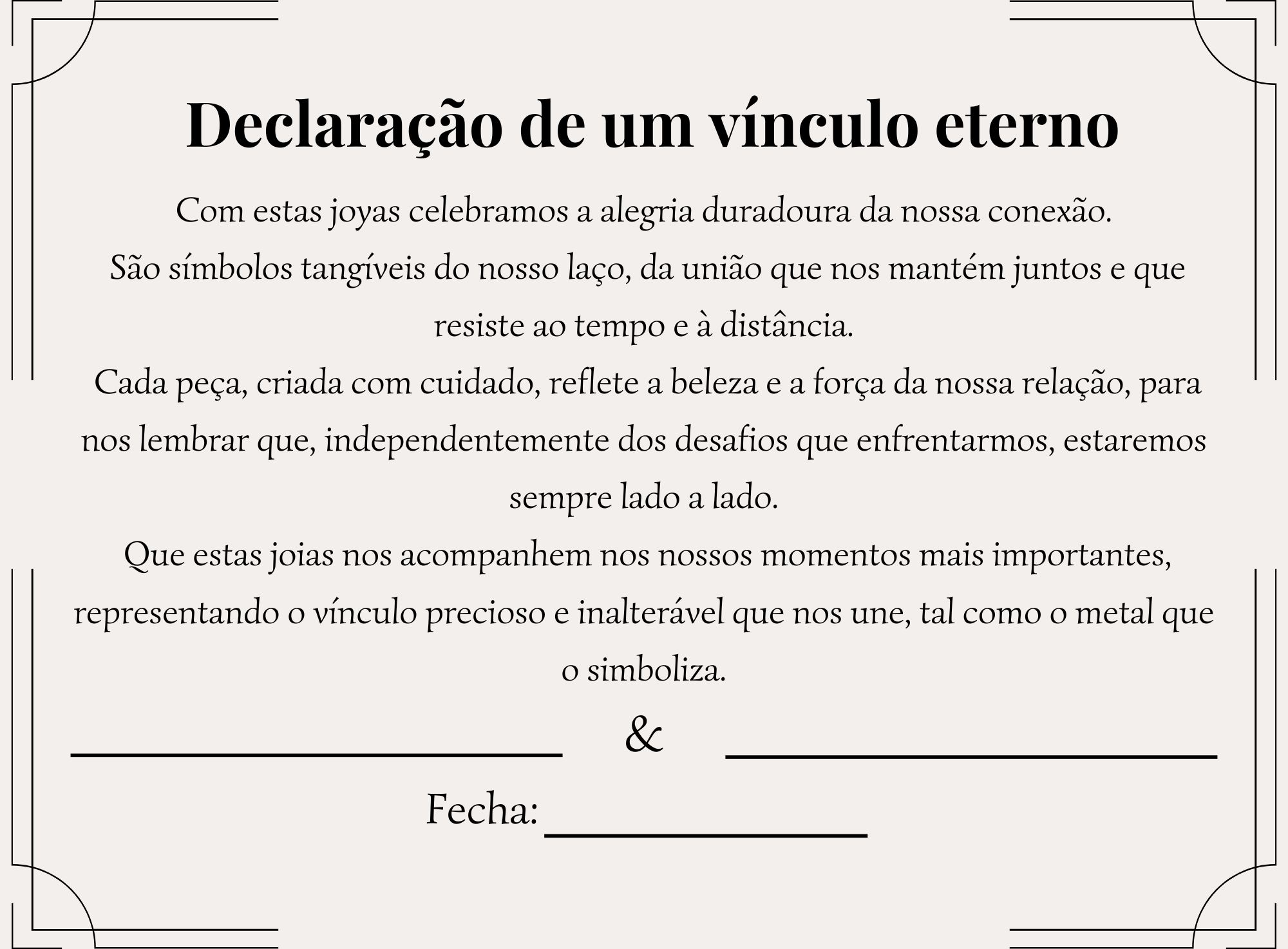 DECLARATION OF ETERNAL BOND