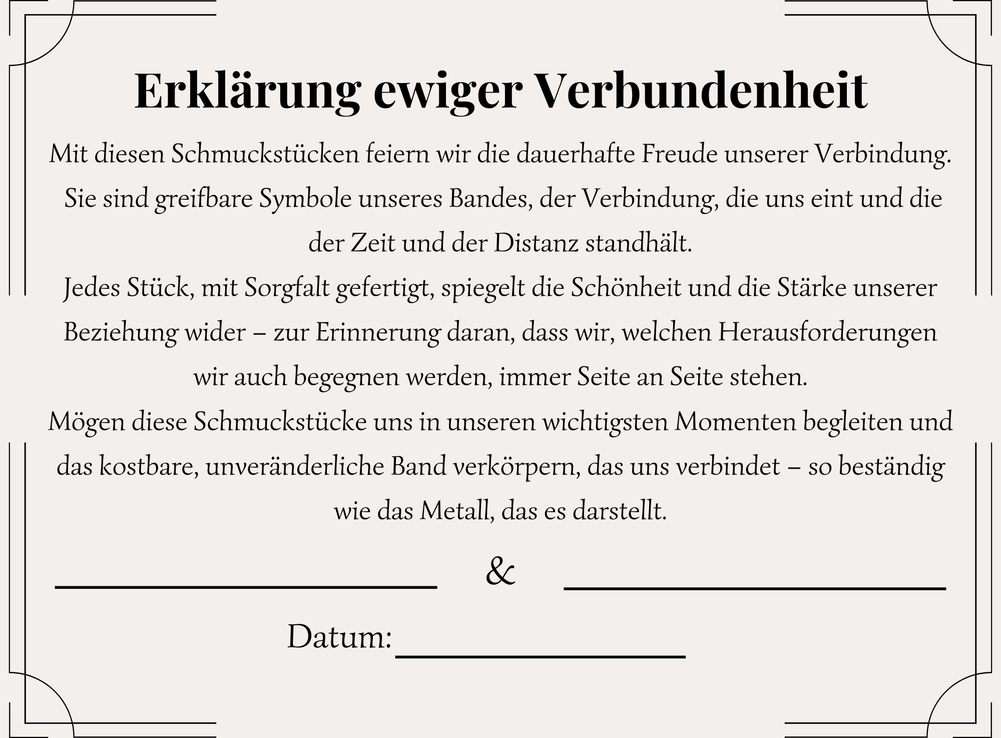 DECLARATION OF ETERNAL BOND